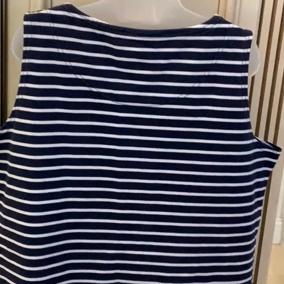 Navy and White Striped Sleeveless Top - Picture 3 of 7